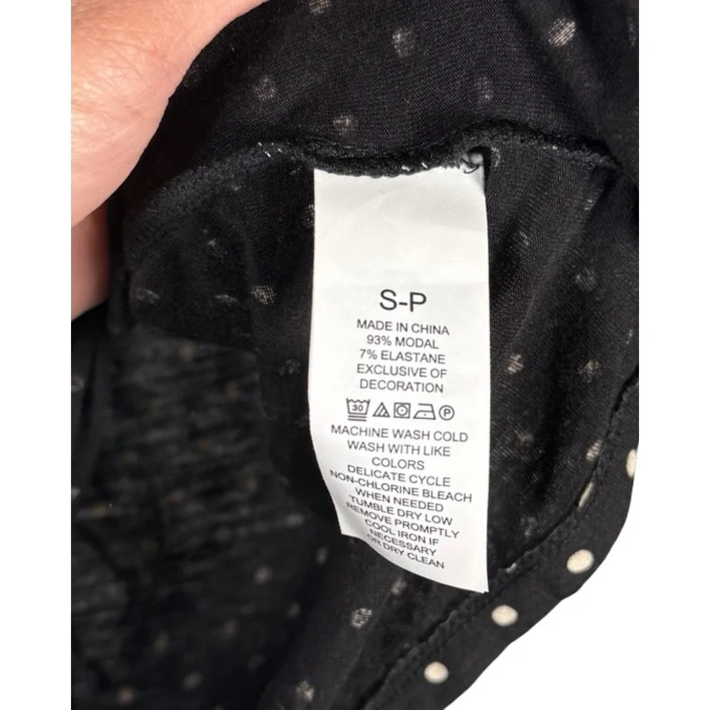 Kate‎ Spade New York Black Polka Dot Ruffle Sleeve Top Small